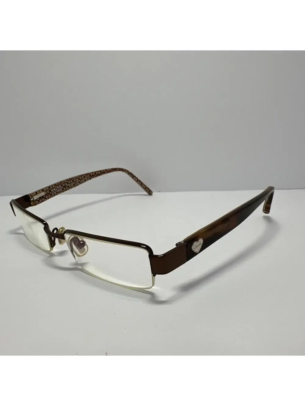 Coach Vera 232 Light Tortoise Eyeglasses Frames Only 48[]18 Half Rim + Case